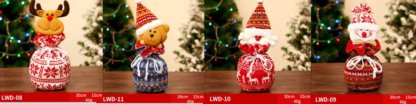 Karácsonyi ajándék hordozható, szálcsiszolt ajándéktáska