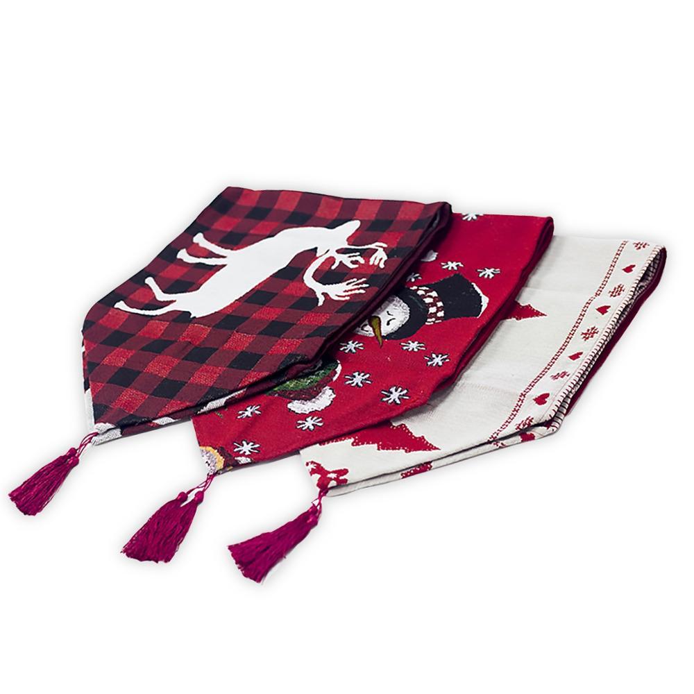 Karácsonyi díszek elektromos hímzett kötött anyagból készült asztali futó