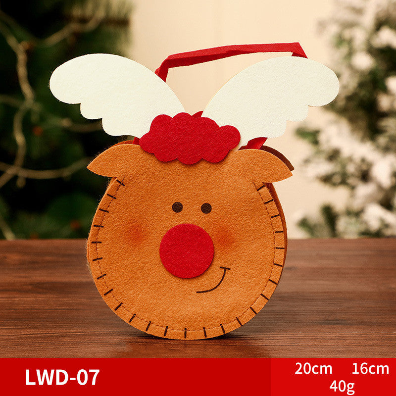 Karácsonyi ajándék hordozható, szálcsiszolt ajándéktáska