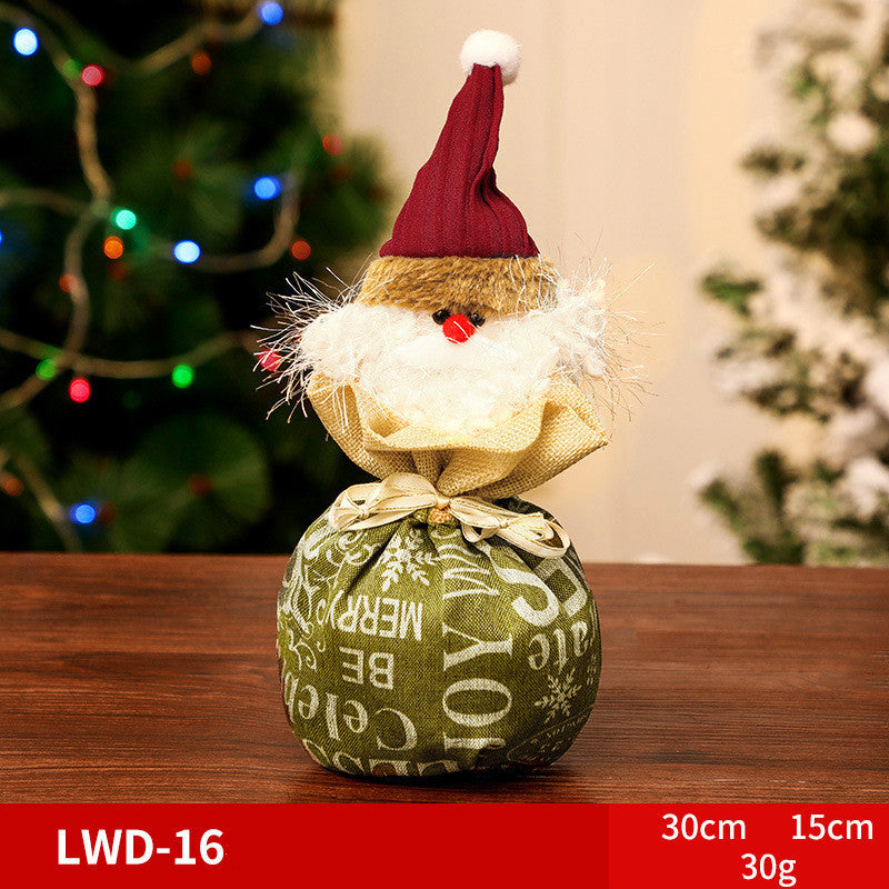 Karácsonyi ajándék hordozható, szálcsiszolt ajándéktáska