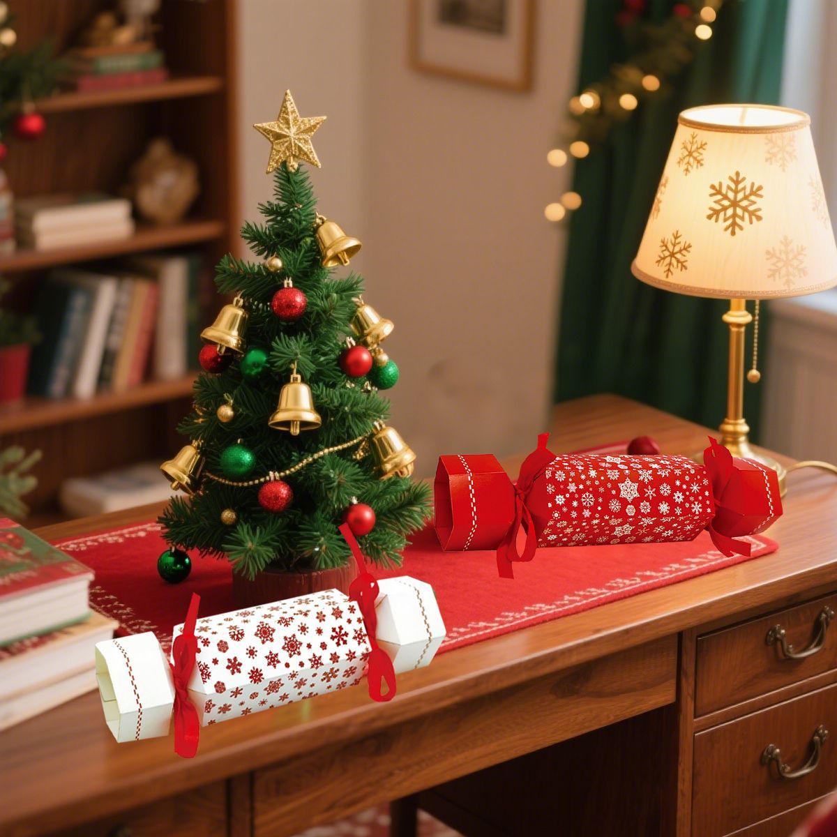 40 db-os karácsonyi ajándékdoboz szalaggal, 4 színű, cukorka alakú édességek, csokoládés ajándékdoboz, karácsonyi ajándék, hópehely minta, karácsonyi keksz készlet, karácsonyi szezonális ünnepi vacsoraasztal dekoráció