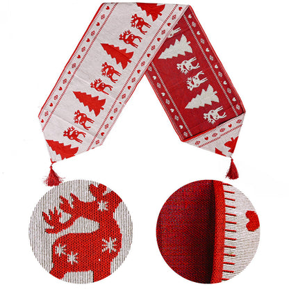 Karácsonyi díszek elektromos hímzett kötött anyagból készült asztali futó