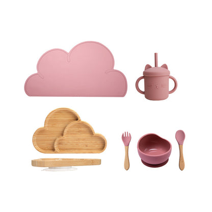 7 db-os fa etetőkészlet gyerekeknek, etetőeszközök, Bam