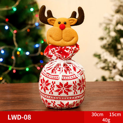 Karácsonyi ajándék hordozható, szálcsiszolt ajándéktáska