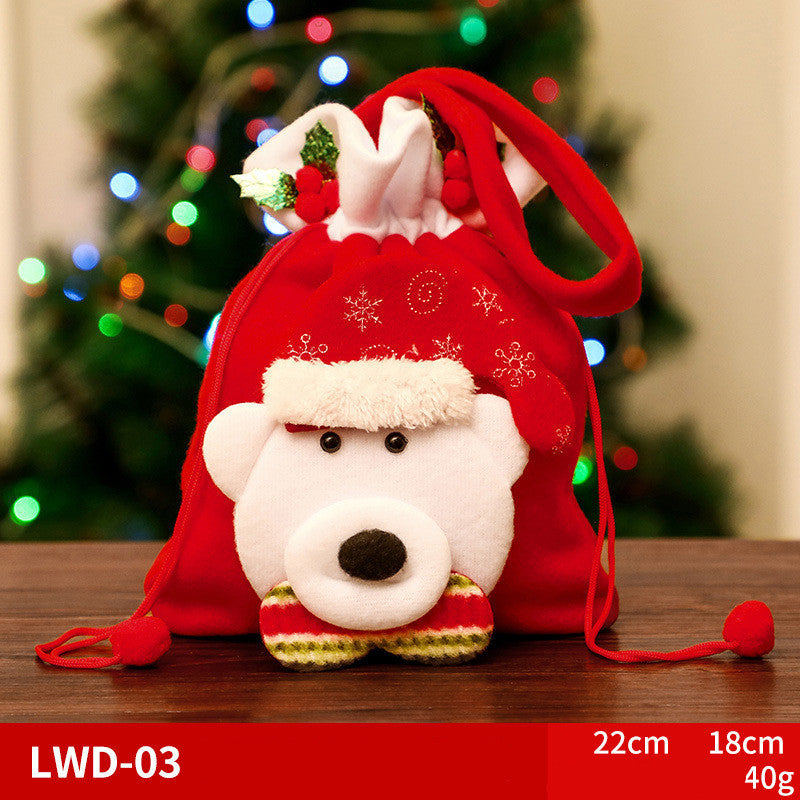 Karácsonyi ajándék hordozható, szálcsiszolt ajándéktáska