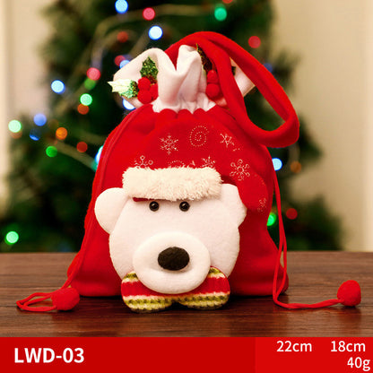 Karácsonyi ajándék hordozható, szálcsiszolt ajándéktáska