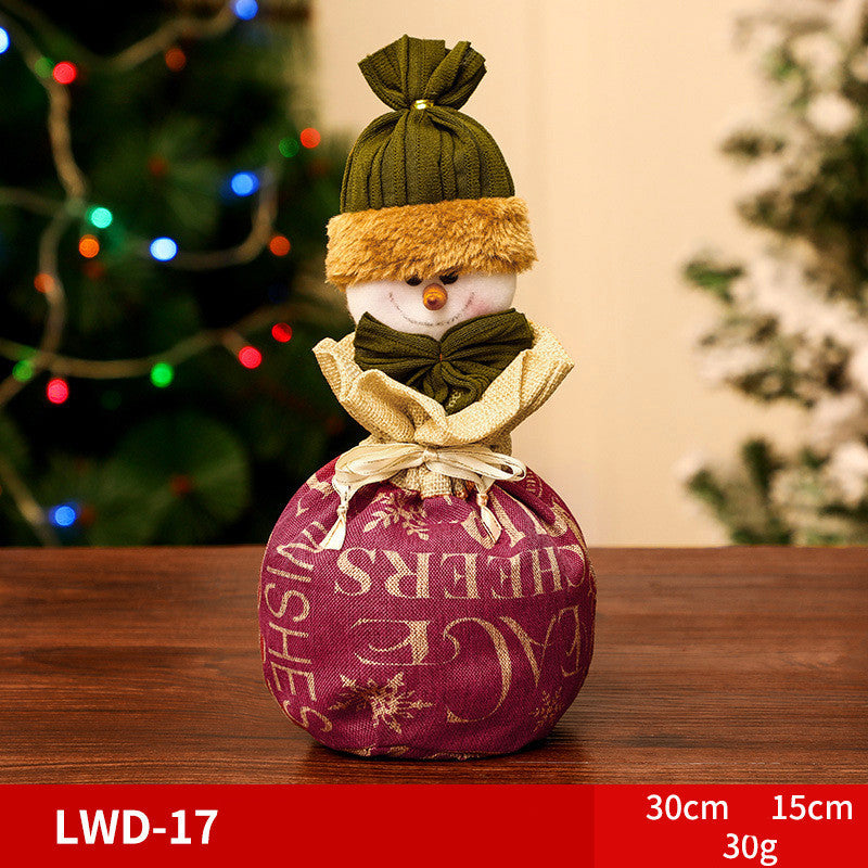 Karácsonyi ajándék hordozható, szálcsiszolt ajándéktáska