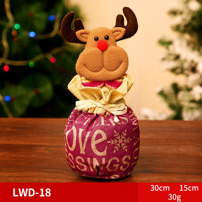 Karácsonyi ajándék hordozható, szálcsiszolt ajándéktáska