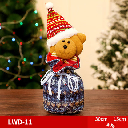 Karácsonyi ajándék hordozható, szálcsiszolt ajándéktáska